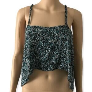 NEW American Eagle Outfitters Floral Spaghetti Strap Crop Top Blouse XL